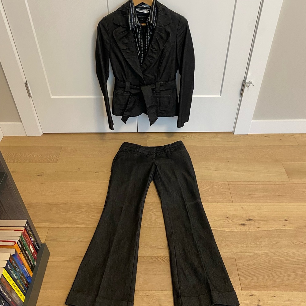 Pant suit with dress shirt